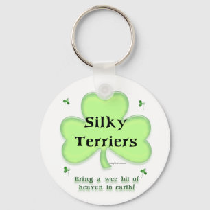 Silky Terrier Heaven, St Patrick's day Terrier Keychain