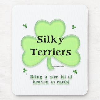 Silky Terrier Heaven, St Patrick's day Terrier Mouse Pad