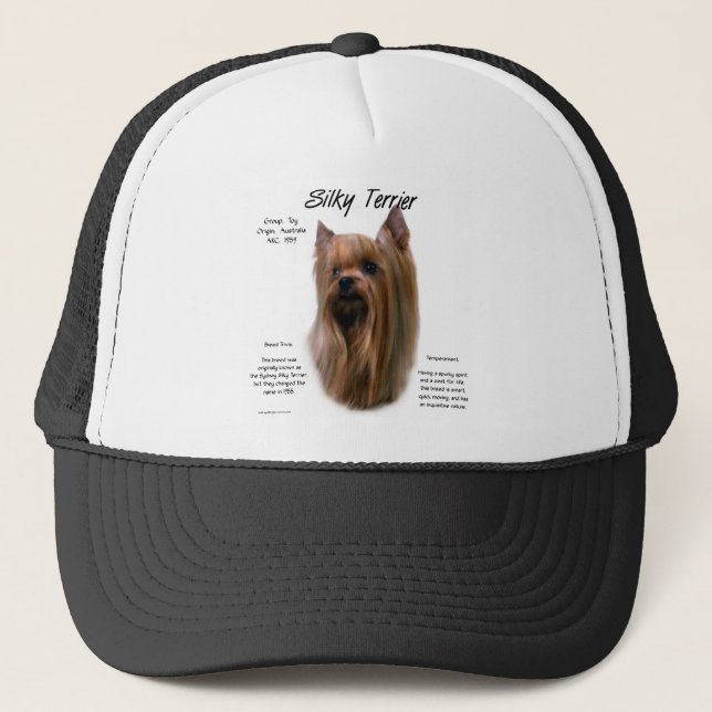 Silky Terrier History Design Trucker Hat (Front)