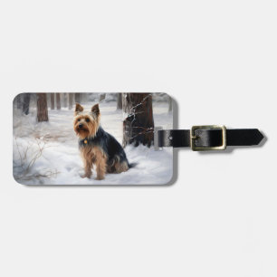 Silky Terrier Let It Snow Christmas Luggage Tag