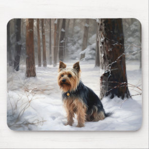 Silky Terrier Let It Snow Christmas Mouse Pad