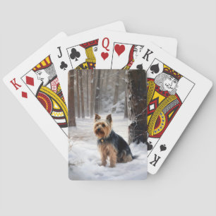 Silky Terrier Let It Snow Christmas Playing Cards
