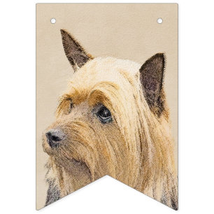 Silky Terrier Painting - Cute Original Dog Art Bunting Flags