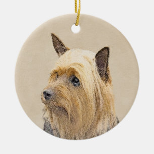 Silky Terrier Painting - Cute Original Dog Art Ceramic Ornament