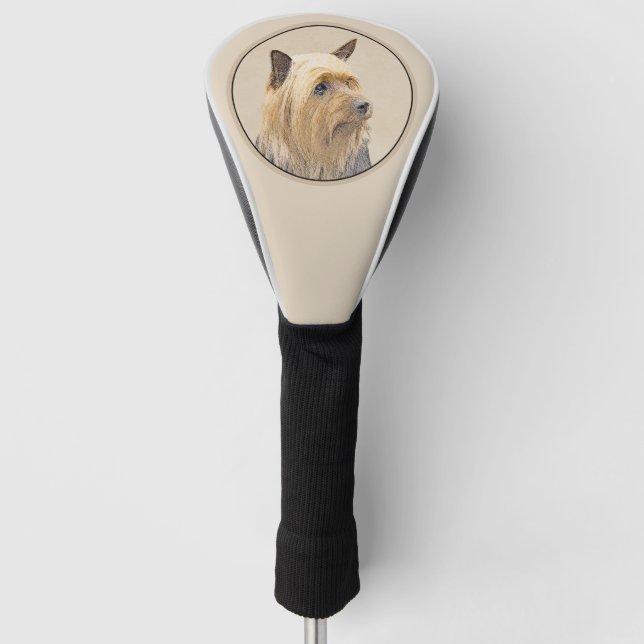 Silky Terrier Painting - Cute Original Dog Art Golf Head Cover (Front)