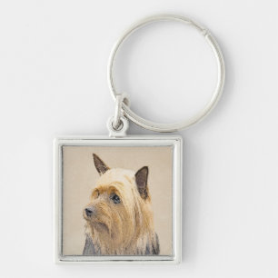 Silky Terrier Painting - Cute Original Dog Art Keychain