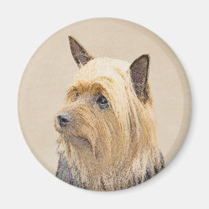 Silky Terrier Painting - Cute Original Dog Art Magnet