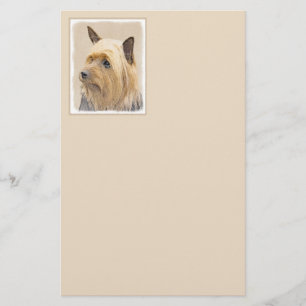 Silky Terrier Painting - Cute Original Dog Art Stationery