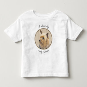 Silky Terrier Painting - Cute Original Dog Art Toddler T-shirt