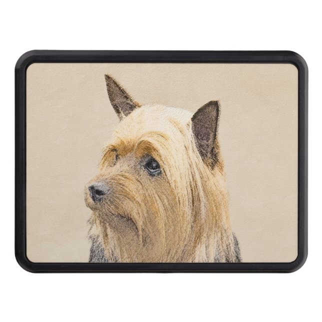 Silky Terrier Painting - Cute Original Dog Art Trailer Hitch Cover (Front)