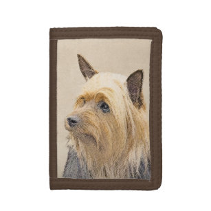 Silky Terrier Painting - Cute Original Dog Art Trifold Wallet