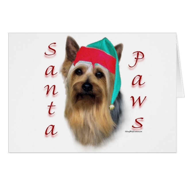 Silky Terrier Santa Paws (Front Horizontal)