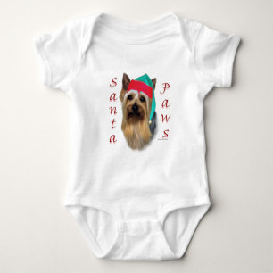 Silky Terrier Santa Paws Baby Bodysuit