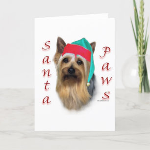 Silky Terrier Santa Paws Holiday Card