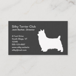 Silky Terrier Silhouette Business Card