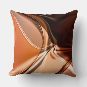 Silky twisted curves chocolate and cream           throw pillow