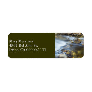 Silky Water 4 Dark Green Address Label