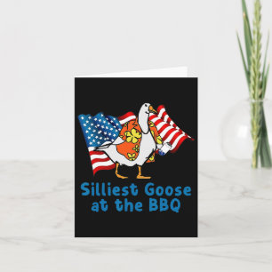 Silliest Goose At The Bbq American Flag Animal  Card