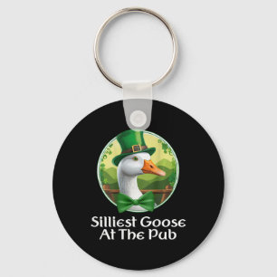 Silliest Goose At The Pub St Patricks Day Funny Go Keychain