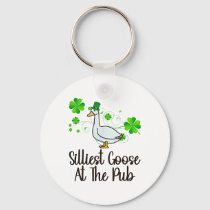 Silliest Goose At The Pub St Patricks Day Funny Me Keychain
