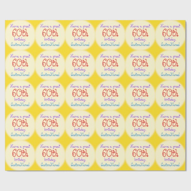 Silly 60th Birthday Wrapping Paper (Flat)