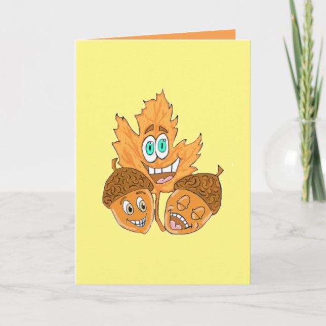 Silly Acorns Personalized Thanksgiving Card (Front)
