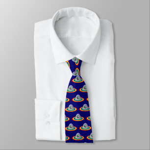 Silly Alien and Spaceship Tie