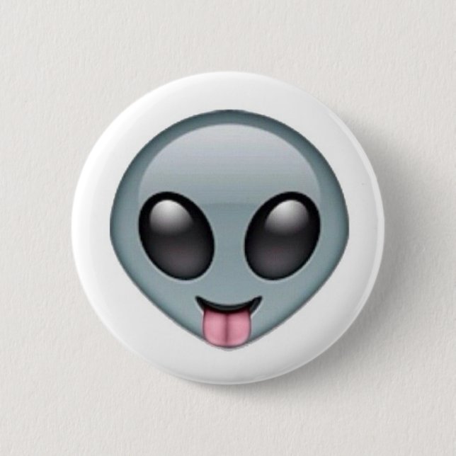 Silly Alien Emoji 2 Inch Round Button (Front)