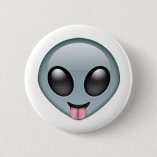 Silly Alien Emoji 2 Inch Round Button