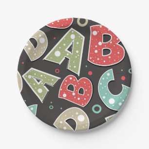 Silly Alphabet Letters A-B-C-D Paper Plate