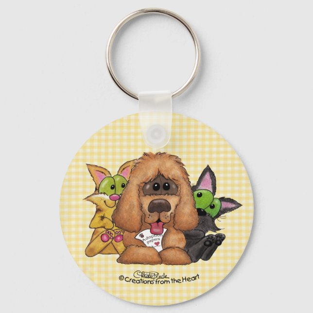 Silly and Tig with Sassie-Pet Adoption is LOVE Keychain (Front)