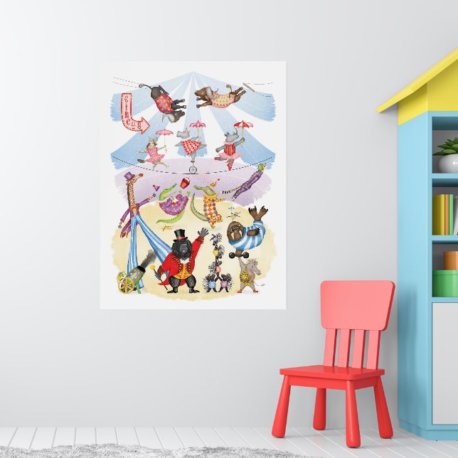 Silly animal circus art print poster (Pépinière 1)