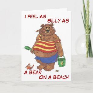 Silly Beach Bear Card