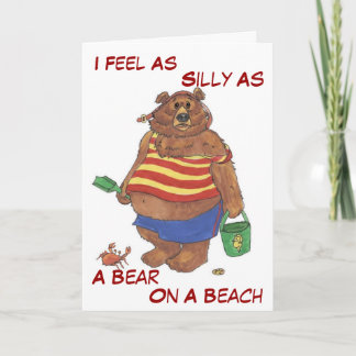 Silly Beach Bear Card