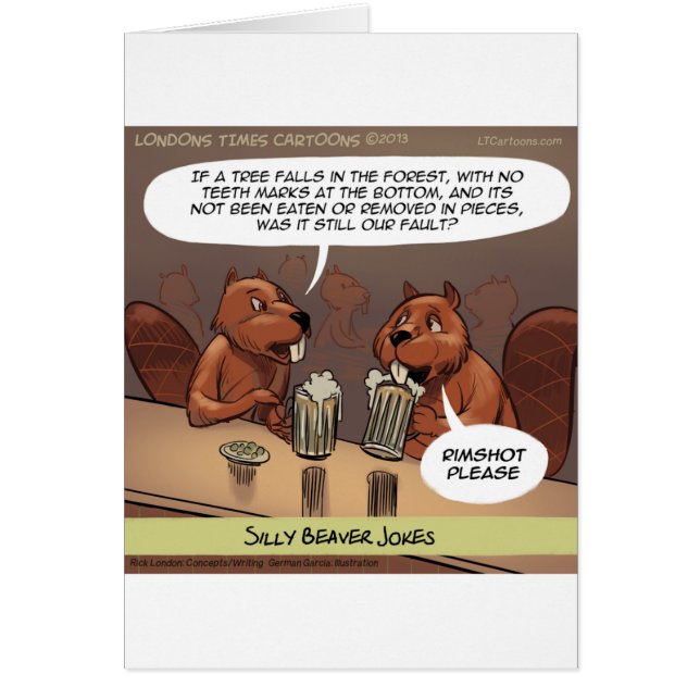 Silly Beaver Jokes Funny Cartoon (Front)