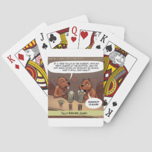 Silly Beaver Jokes Funny Cartoon Playing Cards