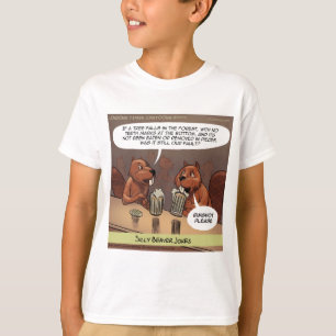 Silly Beaver Jokes Funny Cartoon T-Shirt