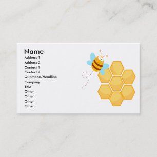silly bee and beehive honey comb business card