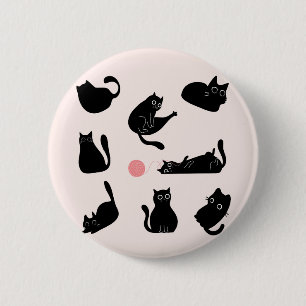 Silly Black Cats 2 Inch Round Button