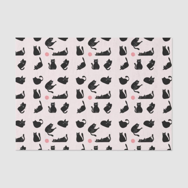  Silly Black Cats Tissue Paper (Front)