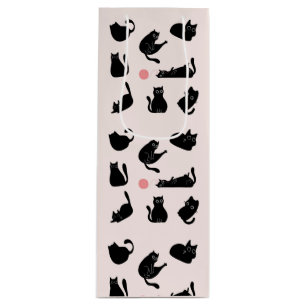 Silly Black Cats Wine Gift Bag