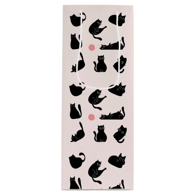 Silly Black Cats Wine Gift Bag (Front)