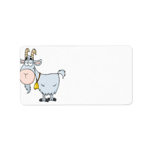 silly cartoon billy goat label