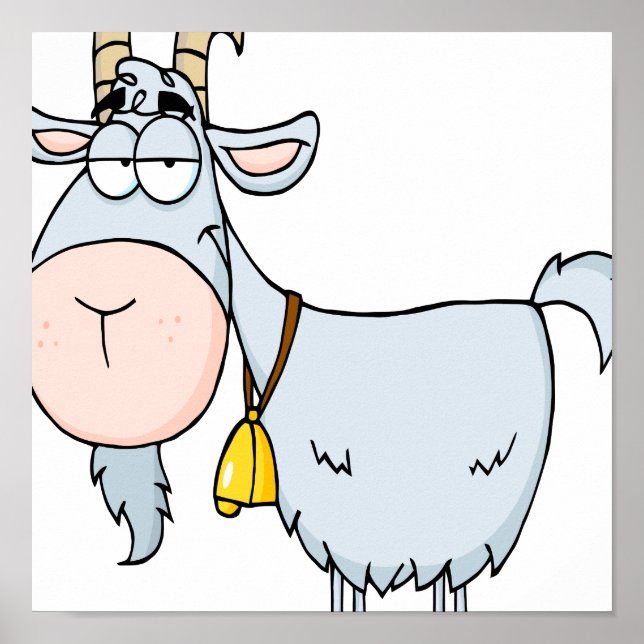 silly cartoon billy goat poster (Front)