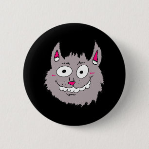 Silly Cartoon Cat Face 2 Inch Round Button