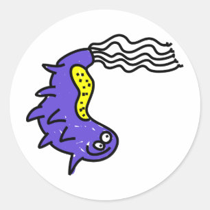 Silly Cartoon Germ Classic Round Sticker