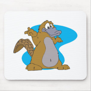 silly cartoon platypus mouse pad