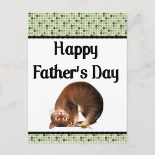 Silly Cat - Happy Father's Day Postcard