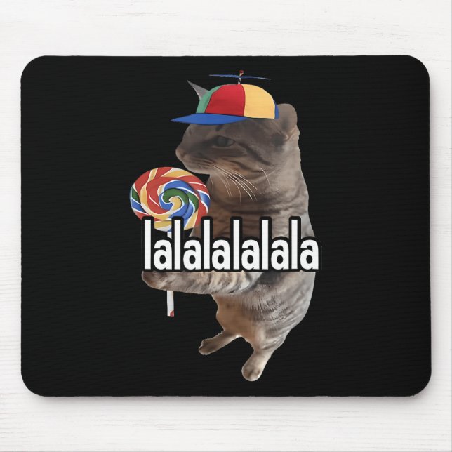 Silly Cat With Lollipop Meme  Mouse Pad (Front)