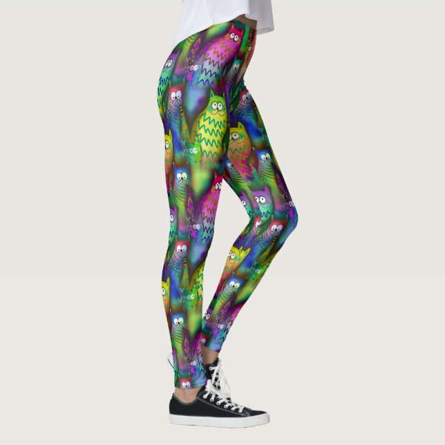 Silly Cats Colourful High Quality Women's Leggings (Right)